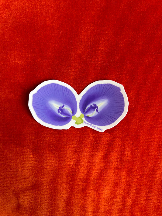 Blue Pea Flower Sticker